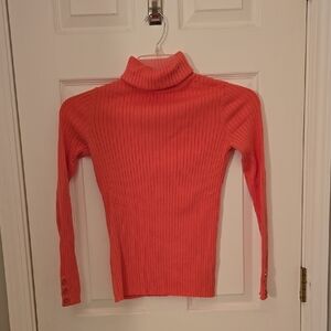 Coral Turtleneck Sweater